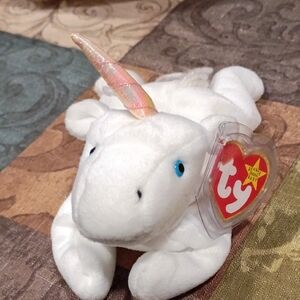 Ty White Unicorn Plush with Rainbow Horn Mystic The Unicorn